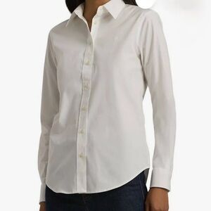 Classic White Lauren Ralph Lauren Stretch Non Iron Button-Up Shirt